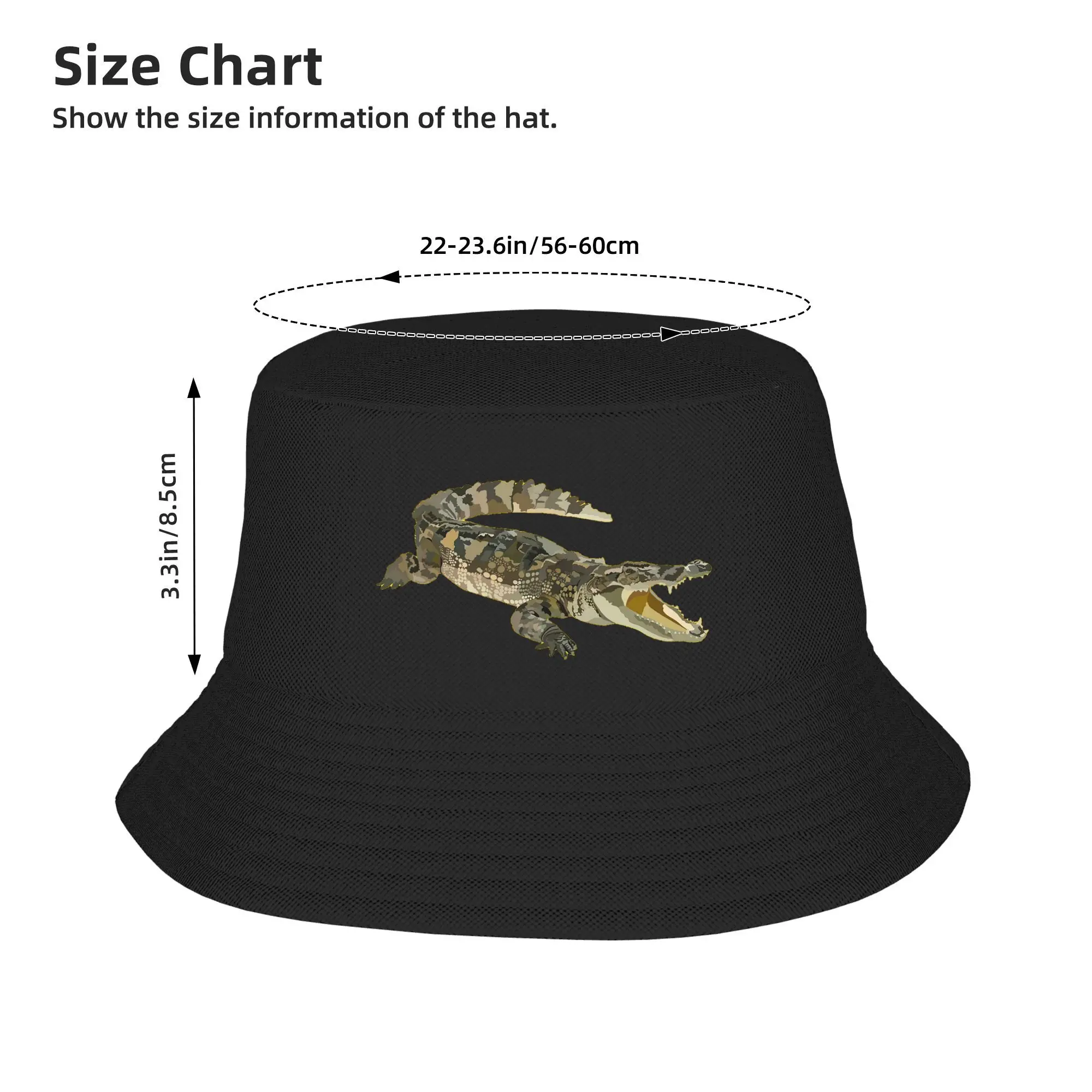 C é para crocodilo balde chapéu panamá bob chapéus moda ao ar livre outono para verão praia pesca unisex pescador bonés