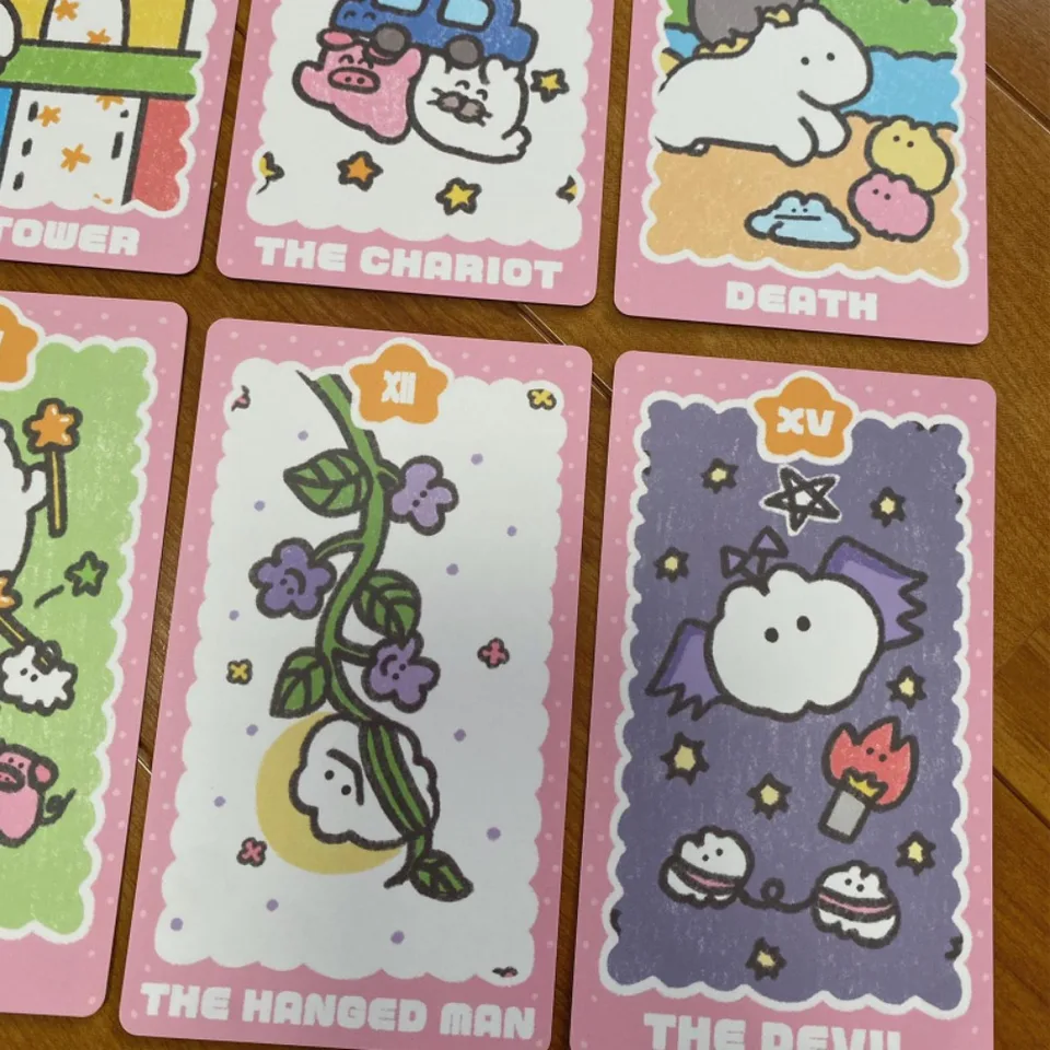10.3*6cm Mokmok Chan Tarot 78 Pcs Kawaii Tarot Cards Soothing and
