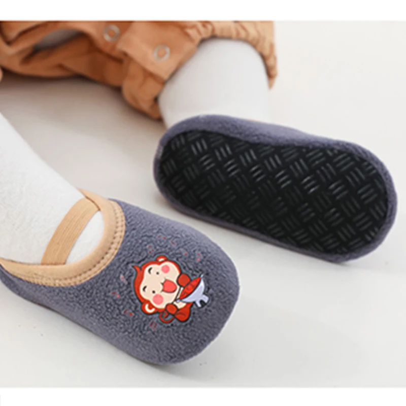 Baby Anti-slip Socks Newborn Warm Crib Floor Shoes with Rubber Sole for Children Boy Toddler Foot Girl Infant Cute Kids Slippers