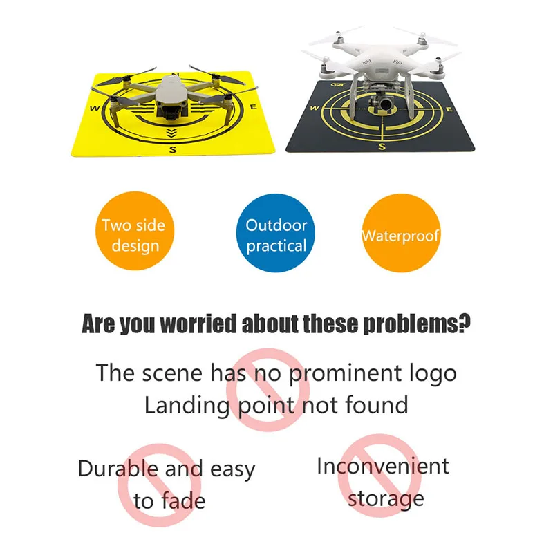 Drone Landing Pad Fast-Fold Double-Sided PU Leather Waterproof for DJI MINI 4 3 Pro DJI FPV/Mini 2 SE/Air 2S 3/Mavic 2/FIMI X8SE image 4