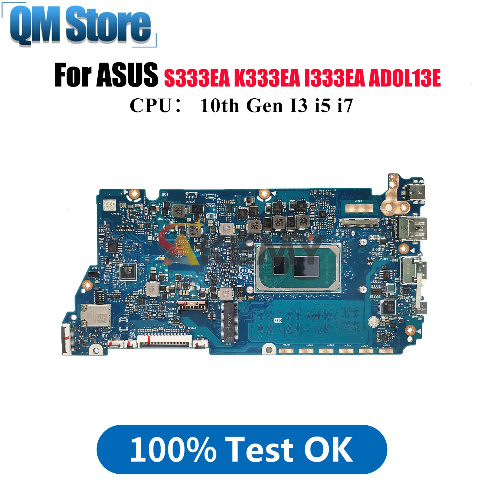 

X321EA Laptop Motherboard For ASUS VivoBook S333EA ADOL13E K333EA X321EA I333EA X321E Notebook Mainboard With 10th Gen I3 i5 i7