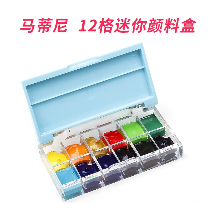 

Mairtini12-Transparent Palette Student Art Painting Pigment Multi-functional Coloring Tool Watercolor Paint Box