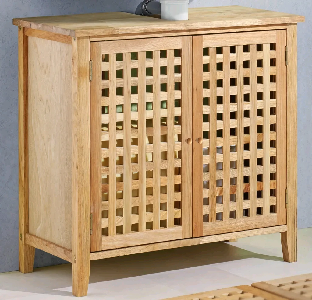 

！@Combohome Wood Luxury Bathroom Sink Cabinets Space Saver Bathroom Furniture Bamboo Washbasin Storage Cabinet