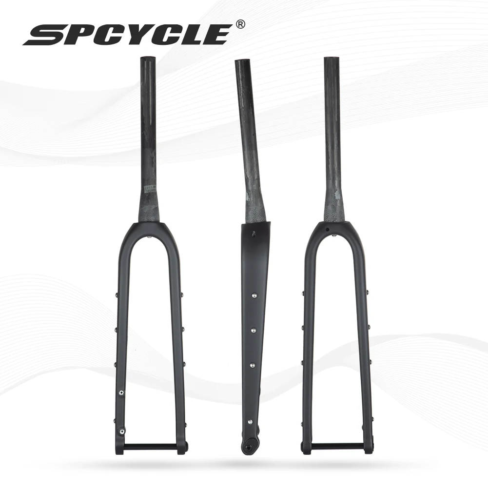 Spcycle 2024 New Carbon Gravel Fork Max Tire 700x55C or 29x2.1'' Tapered Disc Brake MTB Gravel Bicyel Rigid Forks