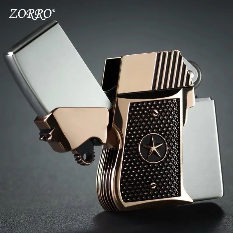 ZORRO Kerosene Lighter Unique BIU BIU Shape Copper Windproof Lighter Cigar Cigarette Lighter Men\'s Exquisite Gift Collection