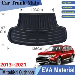 Car Trunk Mat For Mitsubishi Outlander 3 PHEV 5sets 2013~2021 2020 Resistant To Dirt Trunk Rear Easy Clean Pads Car Accessories