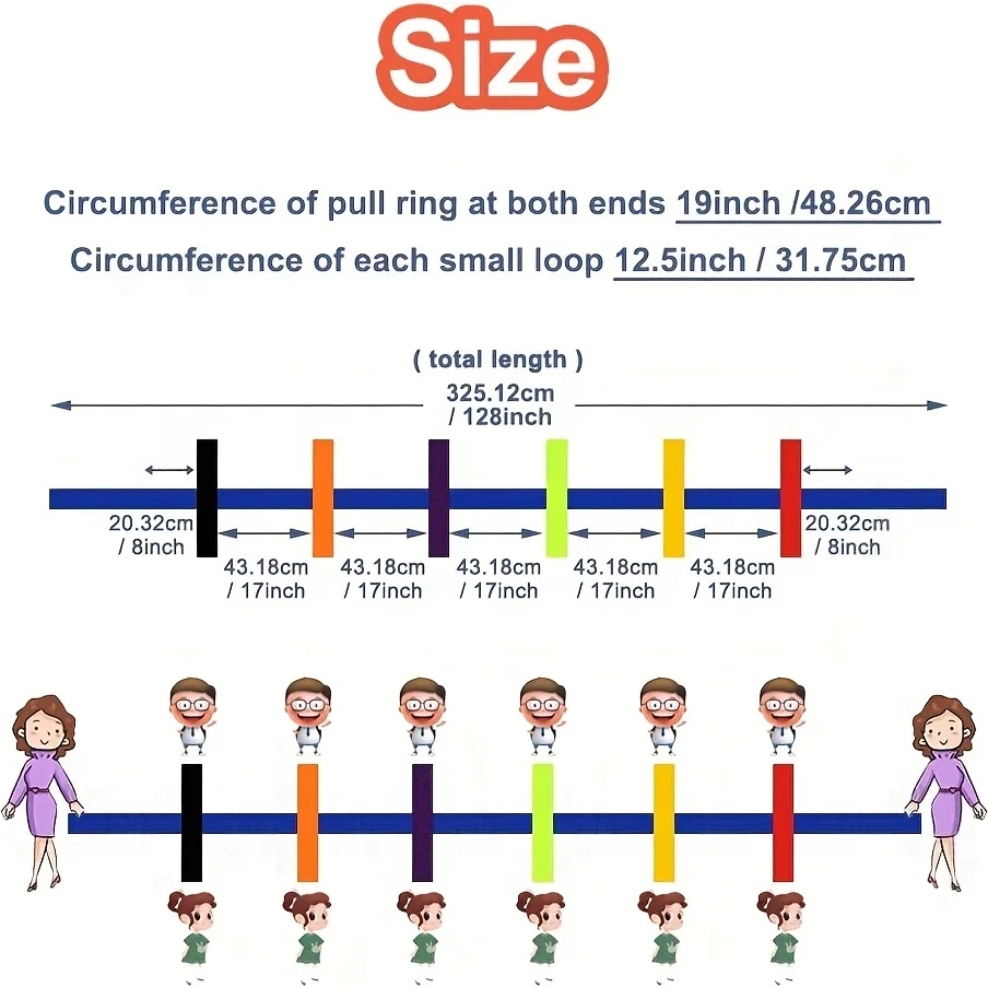 Cuerda de Seguridad para caminar para niños con 12 asas de colores, cuerda de seguridad para exteriores, guardería para preescolar, guardería,