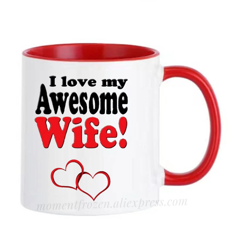 Wife Cups Cafe Caffeine Cocoa Tea Coffee Mugs Couples Husband Gifts Home Decal Milk Tableware Coffeeware Teaware Beer Drinkware