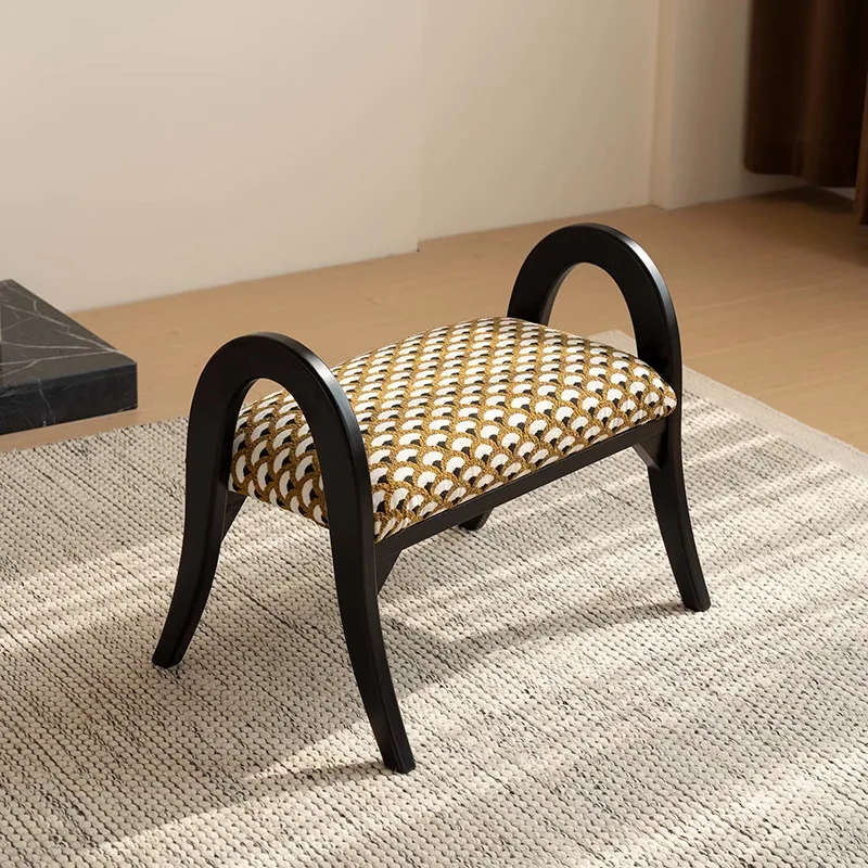 CX fabric medium and ancient style, shoe change, porch low stool pedal, retro bedside stool