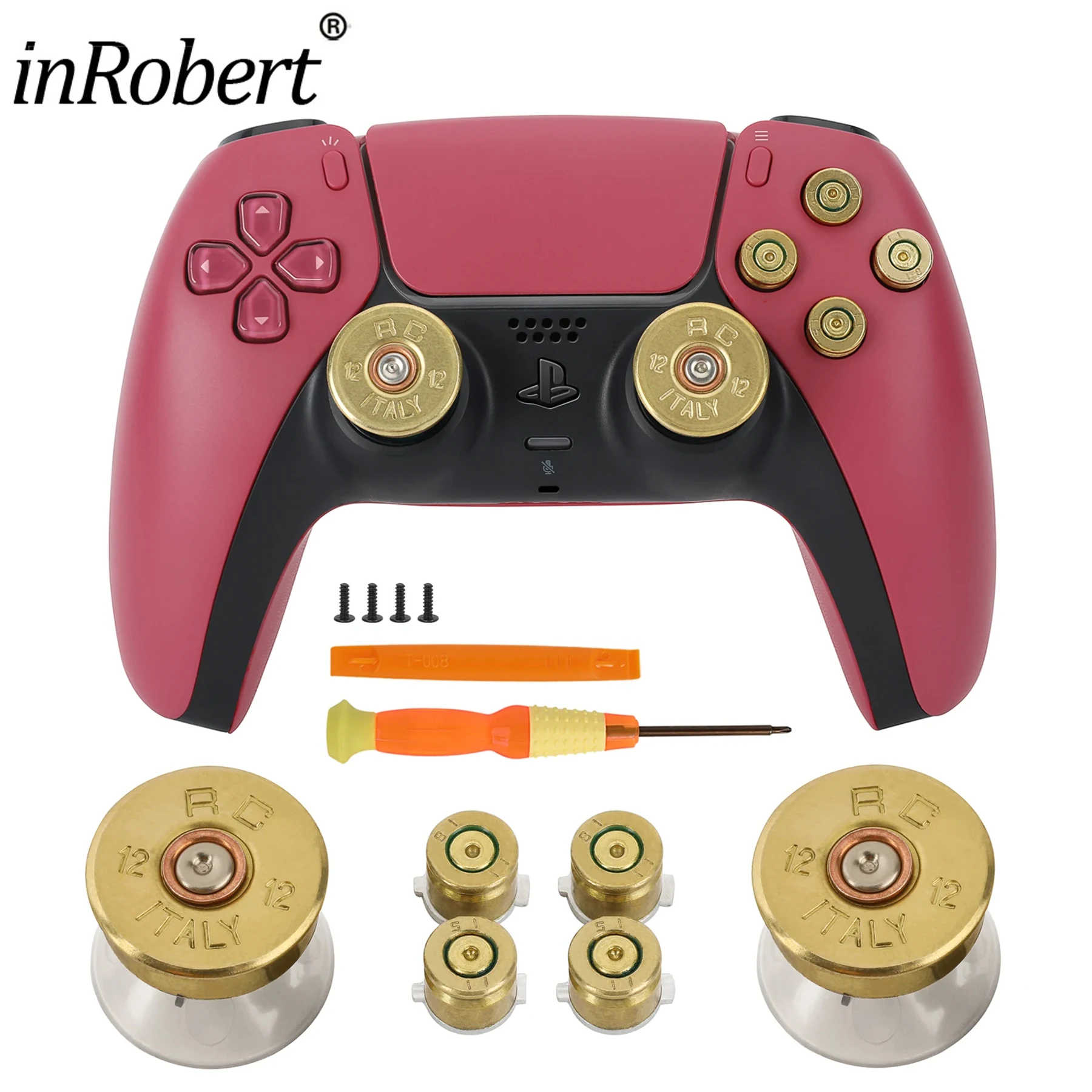 Replacement DIY Button for PS5 Controller Thumb Sticks Analog Grip Bullet Buttons Repair Kits for PS5 Buttons Accessories