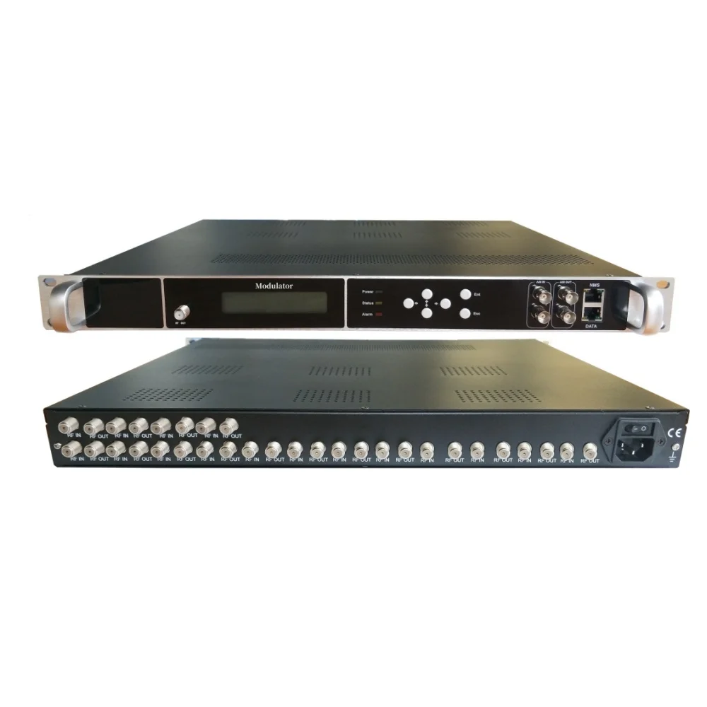 16 FTA DVB-S2 Tuner to 8 Carriers ATSC RF Modulator For Digital CATV Broadcasting