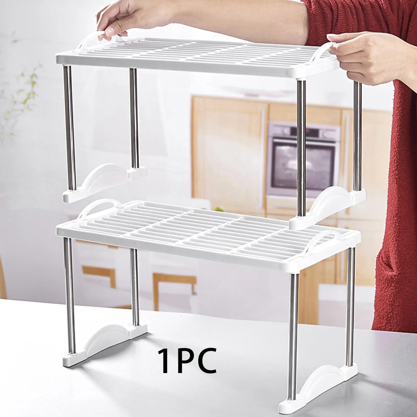 Kitchen Counter Shelf Corner Storage Kitchen Cabinet Insert Shelf Closet Divider for Seasoning