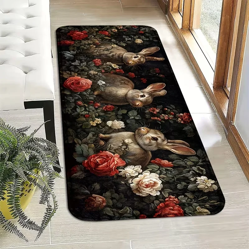 Vintage Quote Art Runner Rug Retro Letter Print Long Hallway Rug for Corridor Bedroom Entry Indoor Home Art Decoration