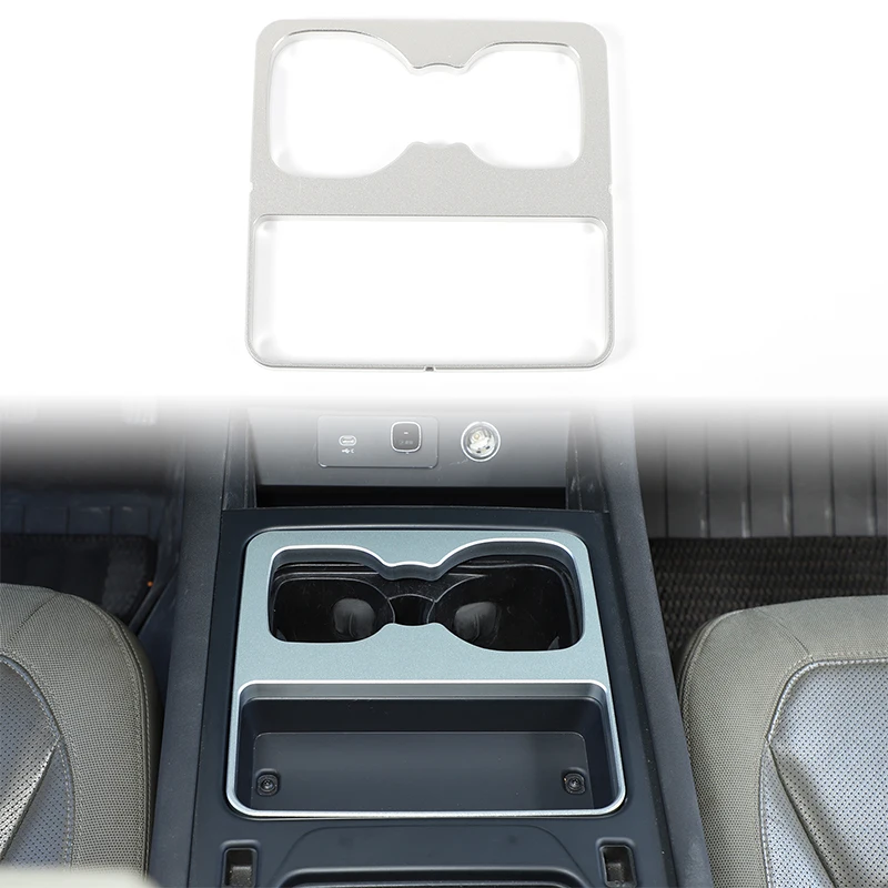 

1Pcs Aluminum alloy silver For Land Rover Defender 90 110 130 2020-2021 car central water cup holder heightening pad accessories