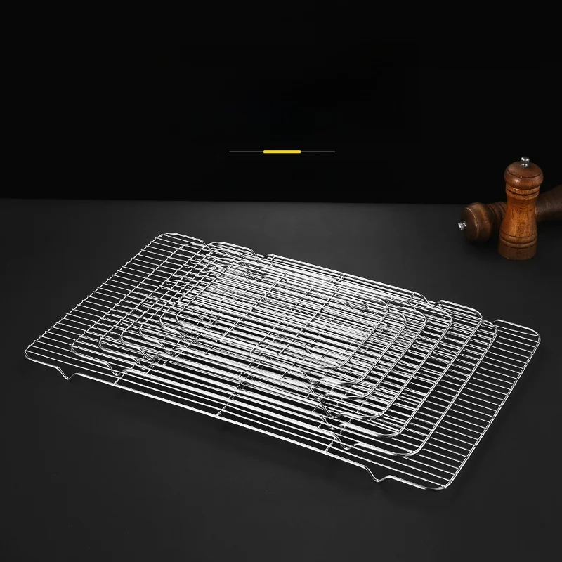 

304 Stainl Steel Barbecue Net Wire Me Rectangular Oil Drainage id Square Me Kitchen Cooking Outdoor Barbecue Tool