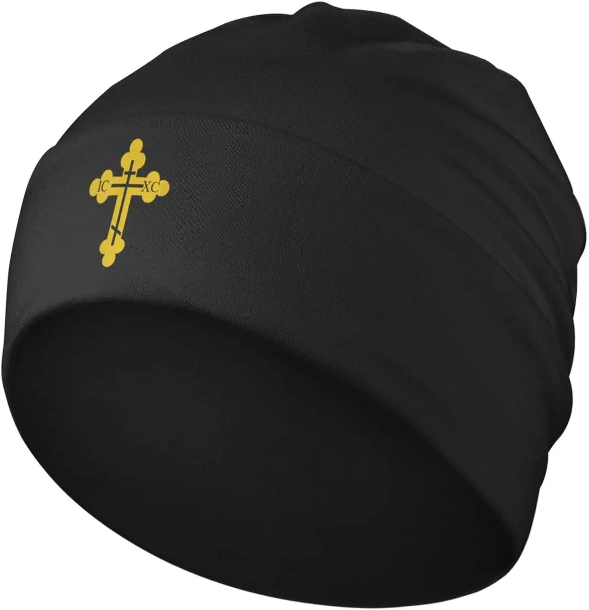 Orthodox Christian Cross Gifts Beanie Hat for Men Women Skull Cap Winter Ski Knit Cap Summer Thin Headwear Hedging Hat Black