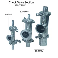 Tri-way Check valve for liquid filling machine spare part of pneumatic filler T Part of food fill equipment Filling nozzle SHENL