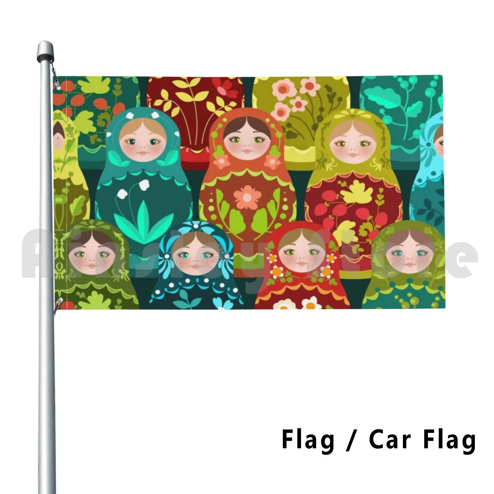 Matryoshka Doll Pattern Flag Car Flag Printing Custom Matryoshka Doll Nesting Doll Russia Russian Folk Art Folk