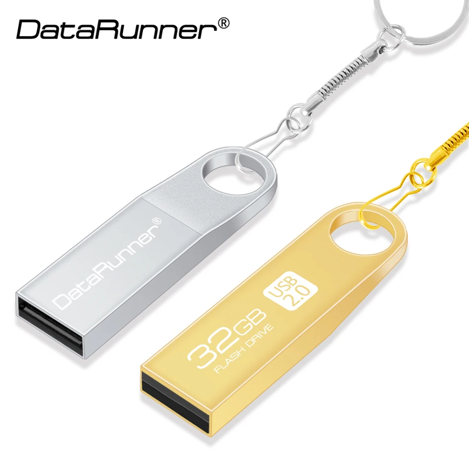 Datarreen-chaveiro de metal, usb 2.0 flash drive, 4gb, 8gb, 16gb, 32gb, 64gb, à prova d'água, memory stick