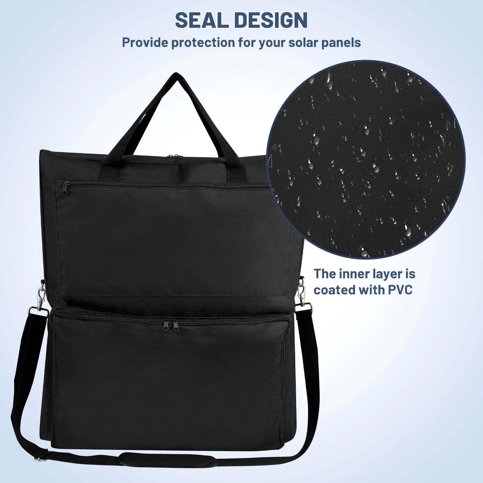 Solar Panel Storage Bag Double-Layer Oxford Waterproof Organizer Travel Easy to Carry Solar Panel Bag Easy to Use Solar