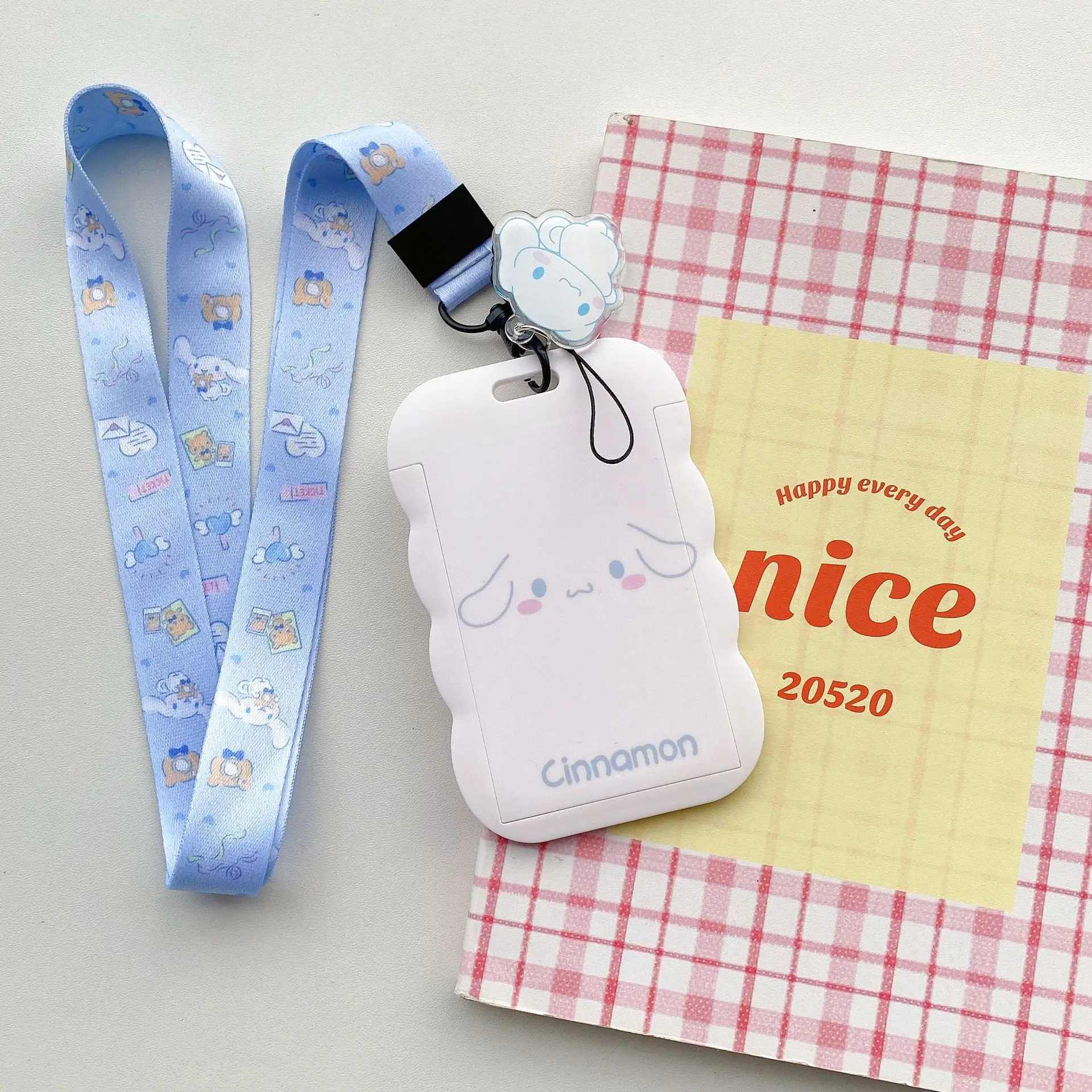 Kawaii Sanrio Keychain Pendant Hellokitty Kuromi Cinnamoroll Cute Card Holder Plastic Lanyard Card Holders For Student Gifts image 4