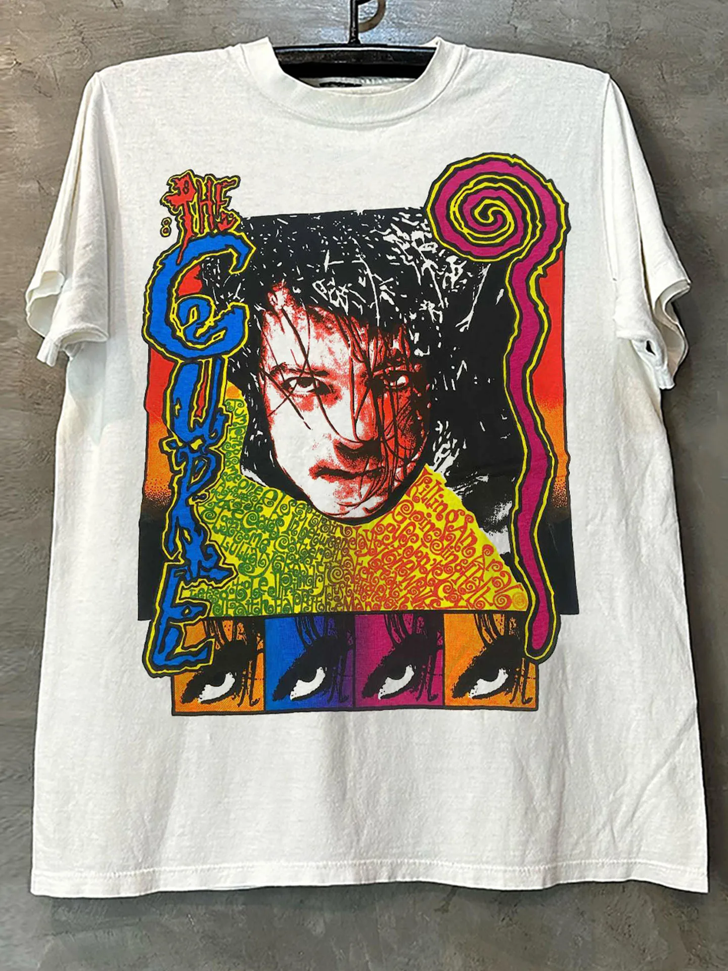 Hand-Painted Absurdism Short-Sleeve T-Shirt Cityboy  Art Heavy-Cotton Half-Sleeve Trendy round Neck Loose Fit Breathable