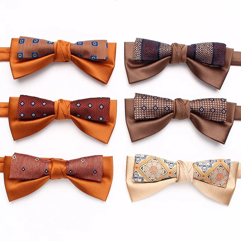 

Men's double layer Business fashion multi-color floral suit personality accessories bow tie