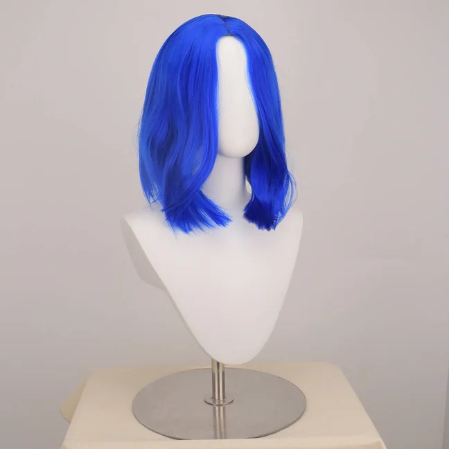 Synthetic Dark Blue Bob Wigs for Coraline Costume Women Girls Women's Costume Wigs Colored Bob Wigs for Cosplay Halloween Party