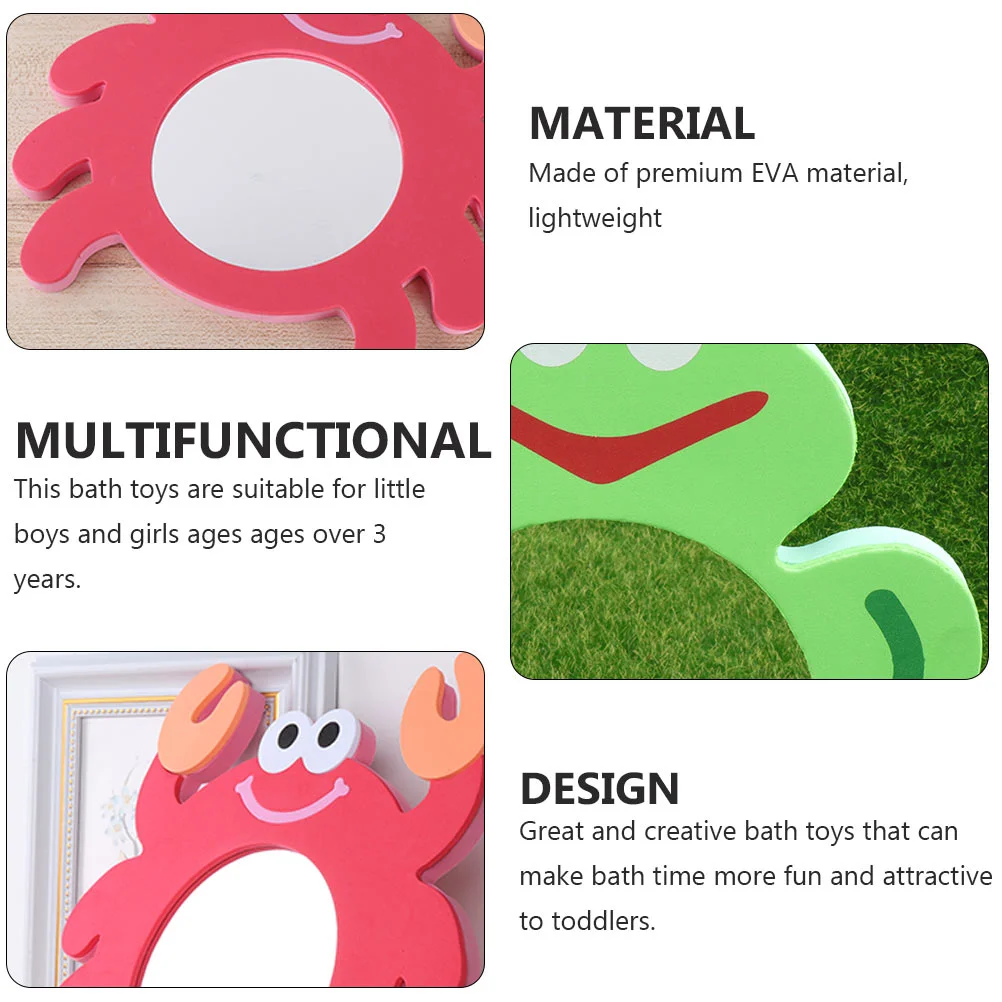 2 Pcs Fun Eva Cartoon Mirror Baby Bath Tub Toy Funny Baby Bath Children's Toys