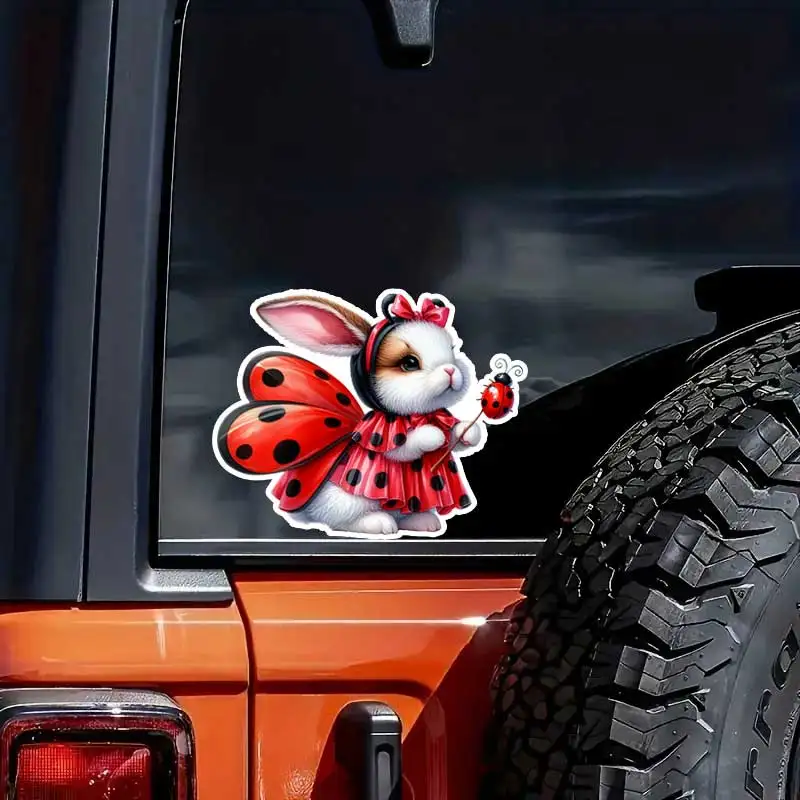 Cute Bunny Ladybug Stickers Decals for Cars Trucks Motorcycles Laptops Kids Room Background Decoration HE126