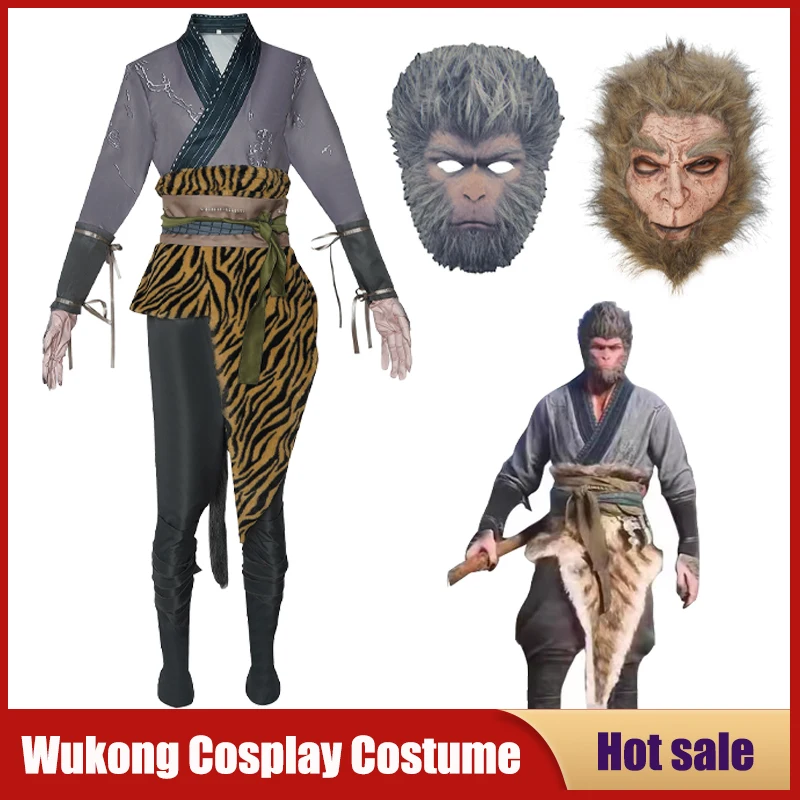 

Game Black Myth Wu Kong Cosplay Costumes Anime The Destined One Wukong Initial Version Qitian Dasheng Cos Adult Kids Party Mask