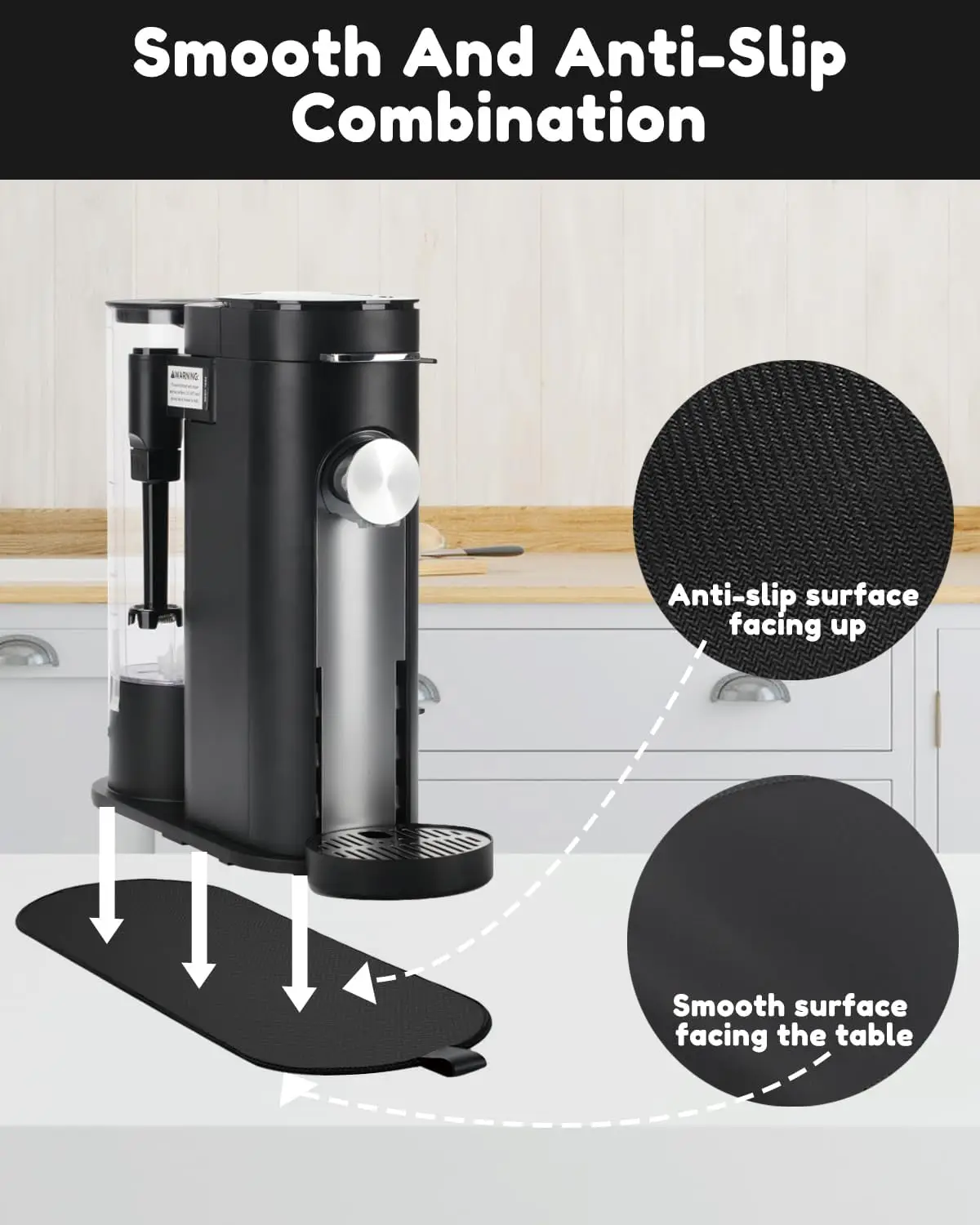 Sliding Pad Smooth Glide with Anti-Slip Base Accessories Includes Hanging Strap For Ninja Coffee Machine PB051/PB041