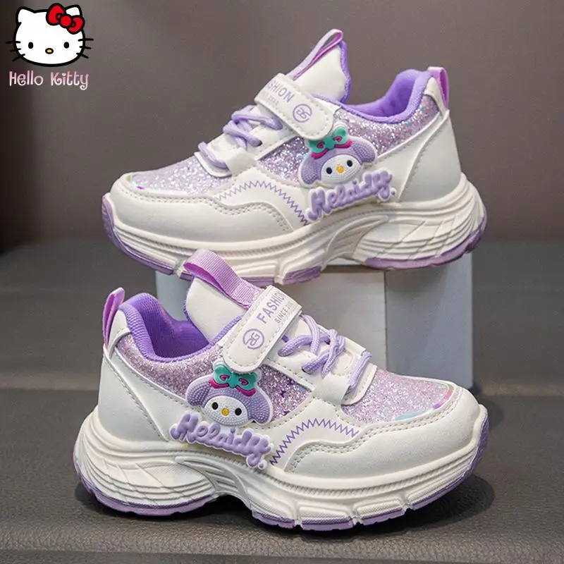 Sanrio Girl Hello Kitty My Melody Daddy zapatos dibujos animados primavera otoño nuevo Kawaii Anime suela suave deportes y zapatos casuales para correr