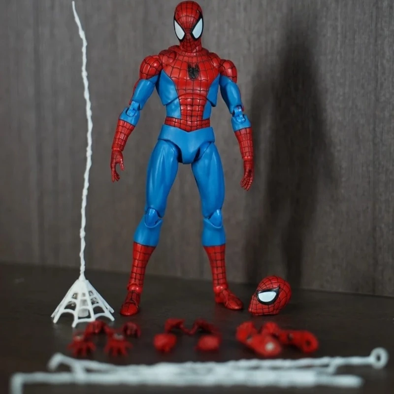 Mafex185 Action Figure Anime Spider-Man Ko, Kit Modello Ornamentale da Scrivania, Giocattolo da Collezione, Action Figure Articolata, Regalo Sorpresa per Uomo
