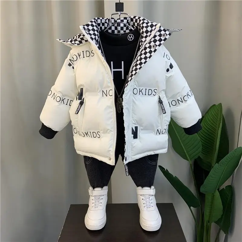 Children\'s Parkas Boys Winter Warm Coats Teen Fashion Hooded Jackets Thicken Kids Winter Outdoor Coat Baby Parka New