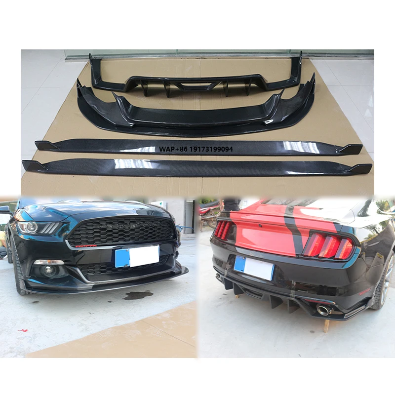 

2014-2017 Car Modification Upgrade Classic Edition Wet Carbon Fiber Body Kit Front Rear Lip Side Skirt Suitable for Mustang