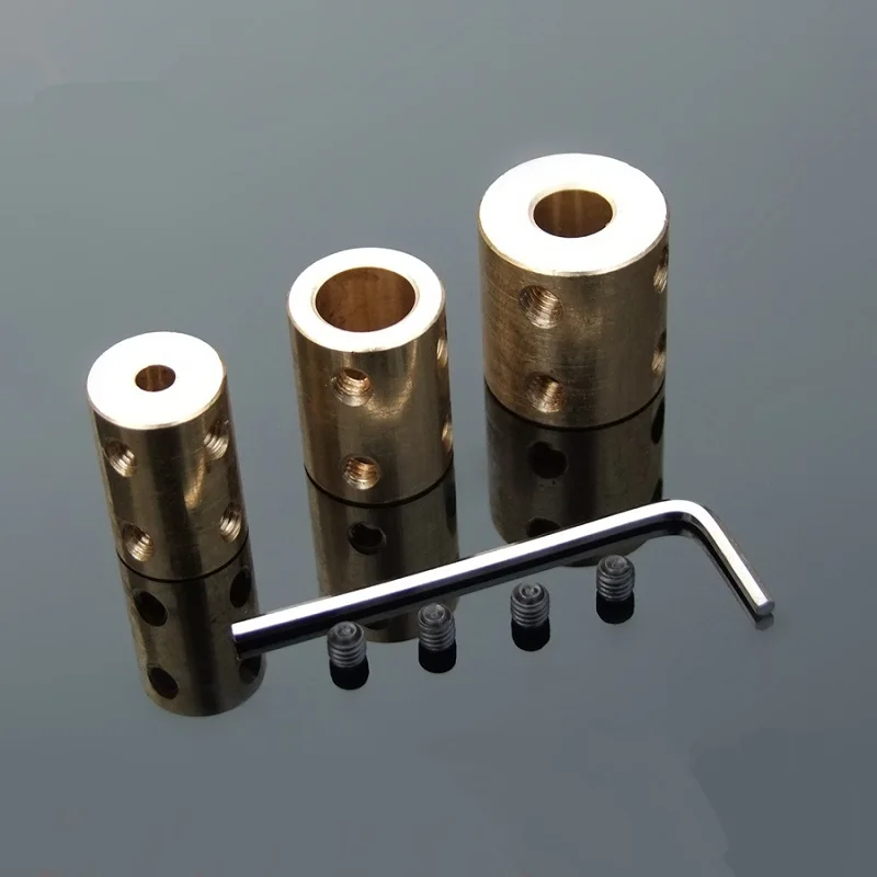 Brass Rigid Motor Shaft Coupling Coupler Transmission Connector Sleeve Adapter For RC Boat Car Airplane
