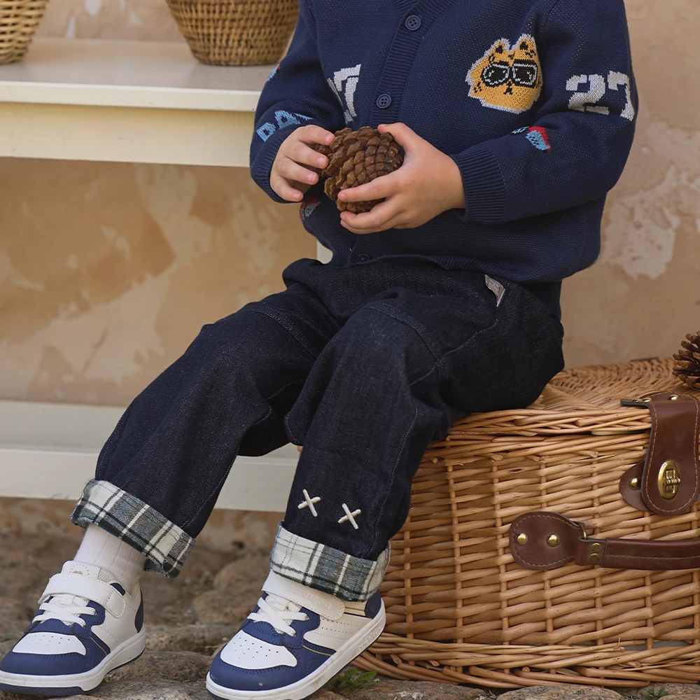 Dave Bella Trousers For Children Boys' Autumn Clothes Jeans Pants Ages 5 And 6 Denim Blue Fashion Cowboy High-quality DB3261126