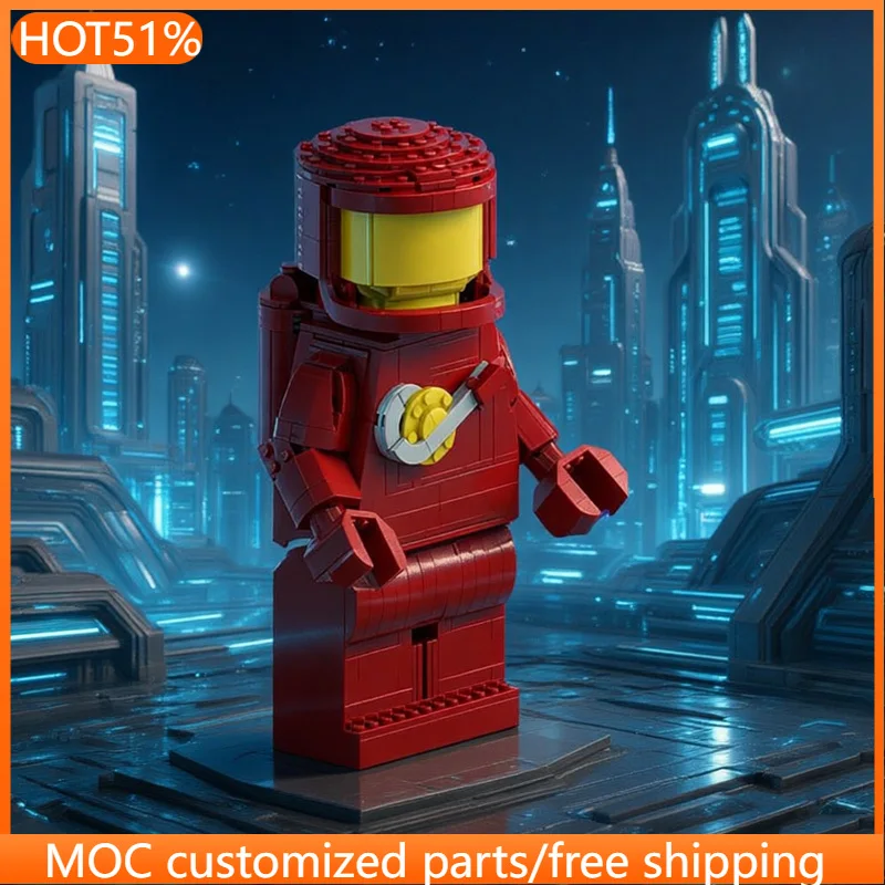 

Набор из 702 деталей Brickheadz: Модифицированная фигурка Космонавта (Красный Космонавт) в стиле MOC, модульный конструктор, DIY-набор для сборки, праздничный подарок