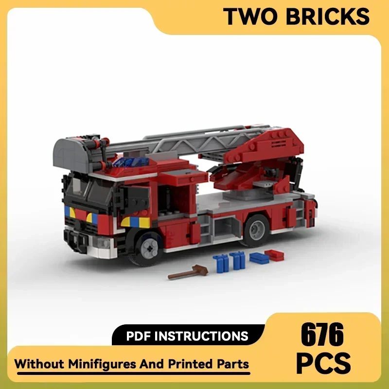 Car Model Moc Building Bricks Belgian Fire Truck ladder Brandweer Technology Modular Blocks Gift Christmas Toy DIY Sets Assembly