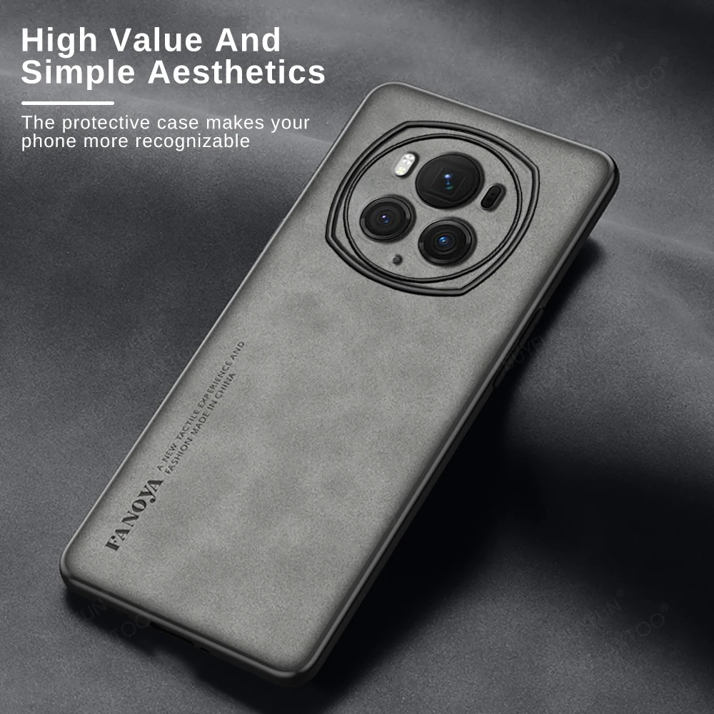 For Honor Magic6 Pro Case Lambskin Leather Silicon Back Cover Magic 6 Lite Magic6Lite Magic6Pro 6Lite 5G Camera Shockproof Funda