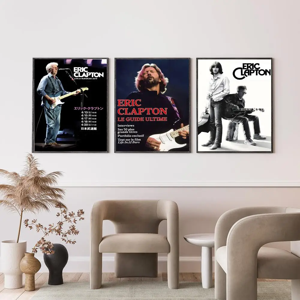 music Eric Patrick Clapton Poster Poster HD Self-Adhesive Art Print Waterproof Wall Decor for Bedroom Living Room Decor Gift