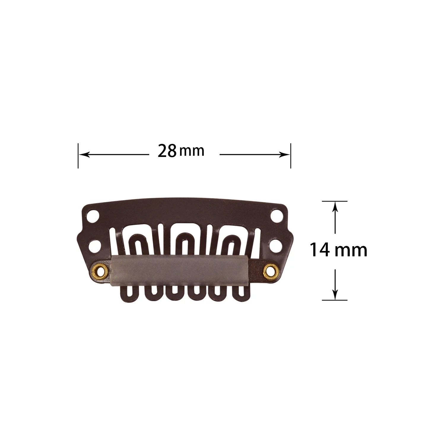 100 Stück Haarspangen mit Rückseite aus Gummi, 32 mm/28 mm, Perückenkamm-Clips, Metall-Druckknopf-Clip, Perückenzubehör für Haarverlängerungen, DIY – Detail 2