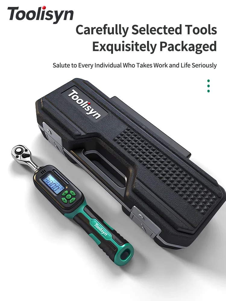 Digital Torque Wrench 1/4 3/8 1/2' Drive 0.6-400N.m ±2% Accuracy LED Display Multiple Alert for Auto Motorcycle Bike Repair Tool