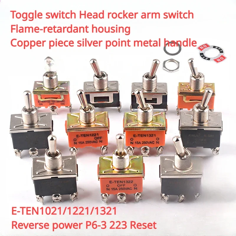 E-TEN1021/1221/1321 rocker switch forward and reverse power supply 6-pin 3-gear 223 reset button switch