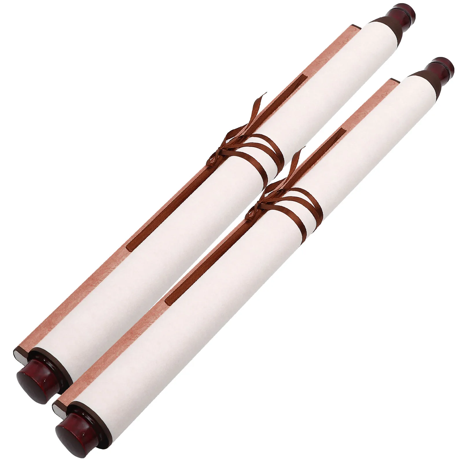 

2 Pcs Paint Blank Hanging Paintings Drawing Paper Calligraphy Scroll Wood Child