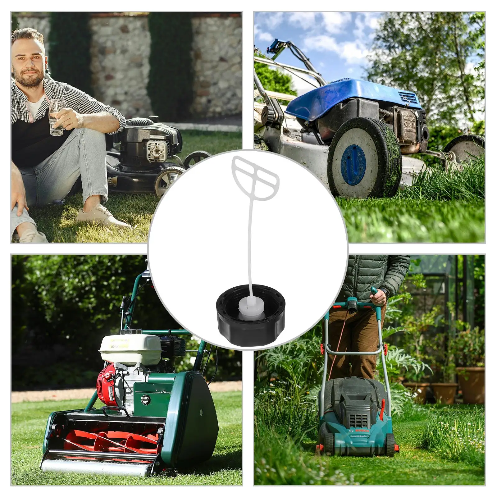 5-teilige Gaspumpenabdeckung, Rasenmäherkappe, Ersatztank für Rasenmäher mit Kunststoffkappen