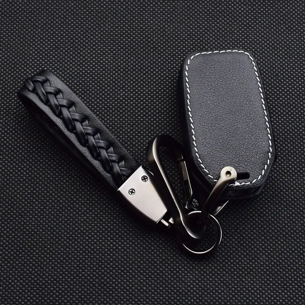 ATOBABI Leather Car Key Case For Dacia Duster Logan Lodgy Sandero Stepway Dokker Renault Symbol Remote Fob Cover Keychain Holder