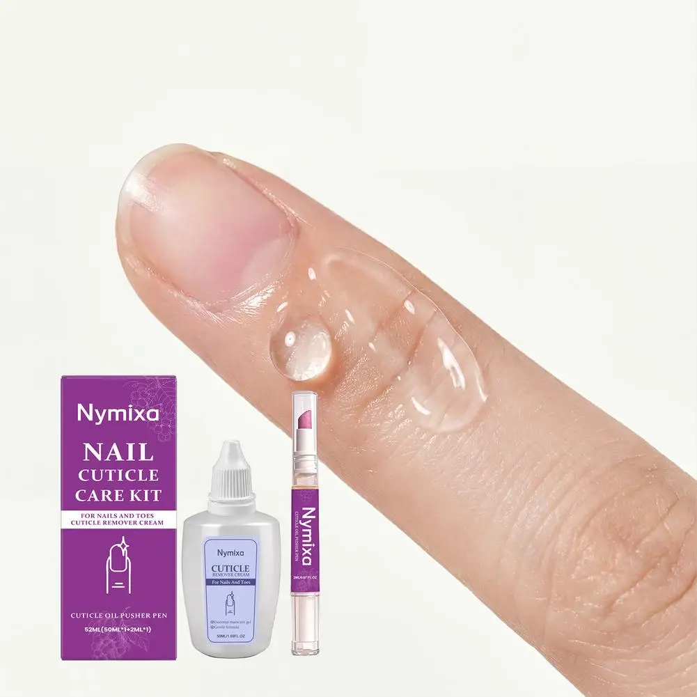 1/2set Nail Cuticle Care Kit,Nail Soften Oil Cuticle Remover for Gel Overgrown Cuticles Soften Eliminating Exfoliant for Nails view 2