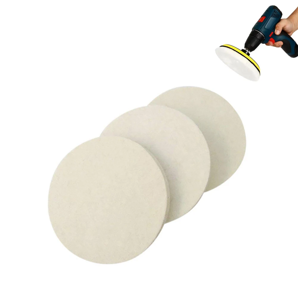 1/4Pcs Flocking Wool Felt ล้อขัด 100 มม.125 มม.ภาษาโปลิชคําล้อ Backing Pad สําหรับสแตนเลสแก้วภาษาโปลิชคําซ่อมรอยขีดข่วน